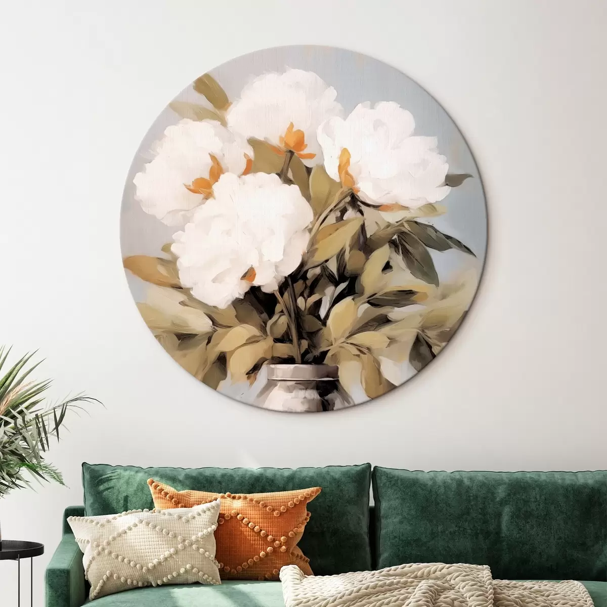 Tableaux rondes Bouquet de pivoines dans un vase r45422