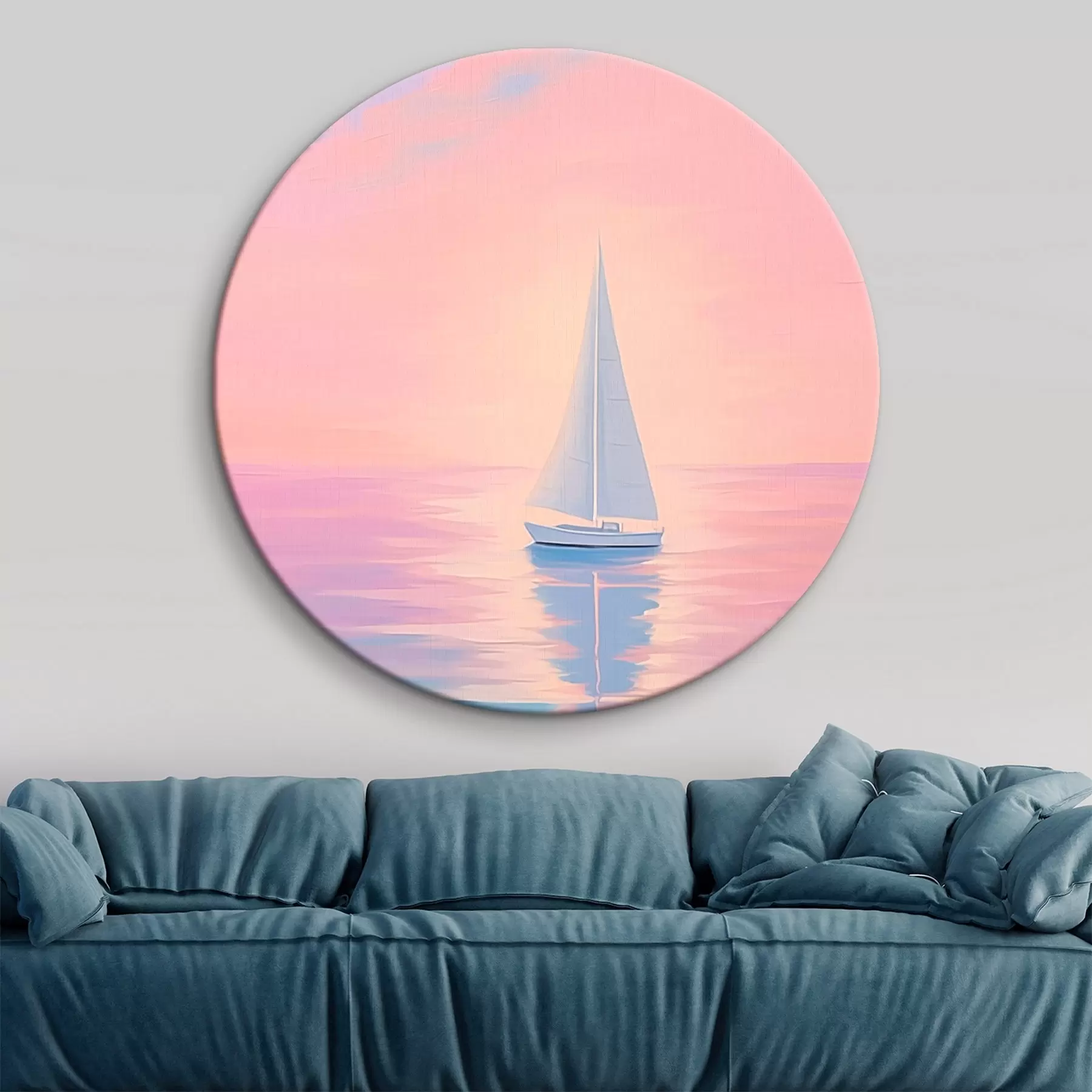 Tableau Voilier en mer au coucher du soleil r45428