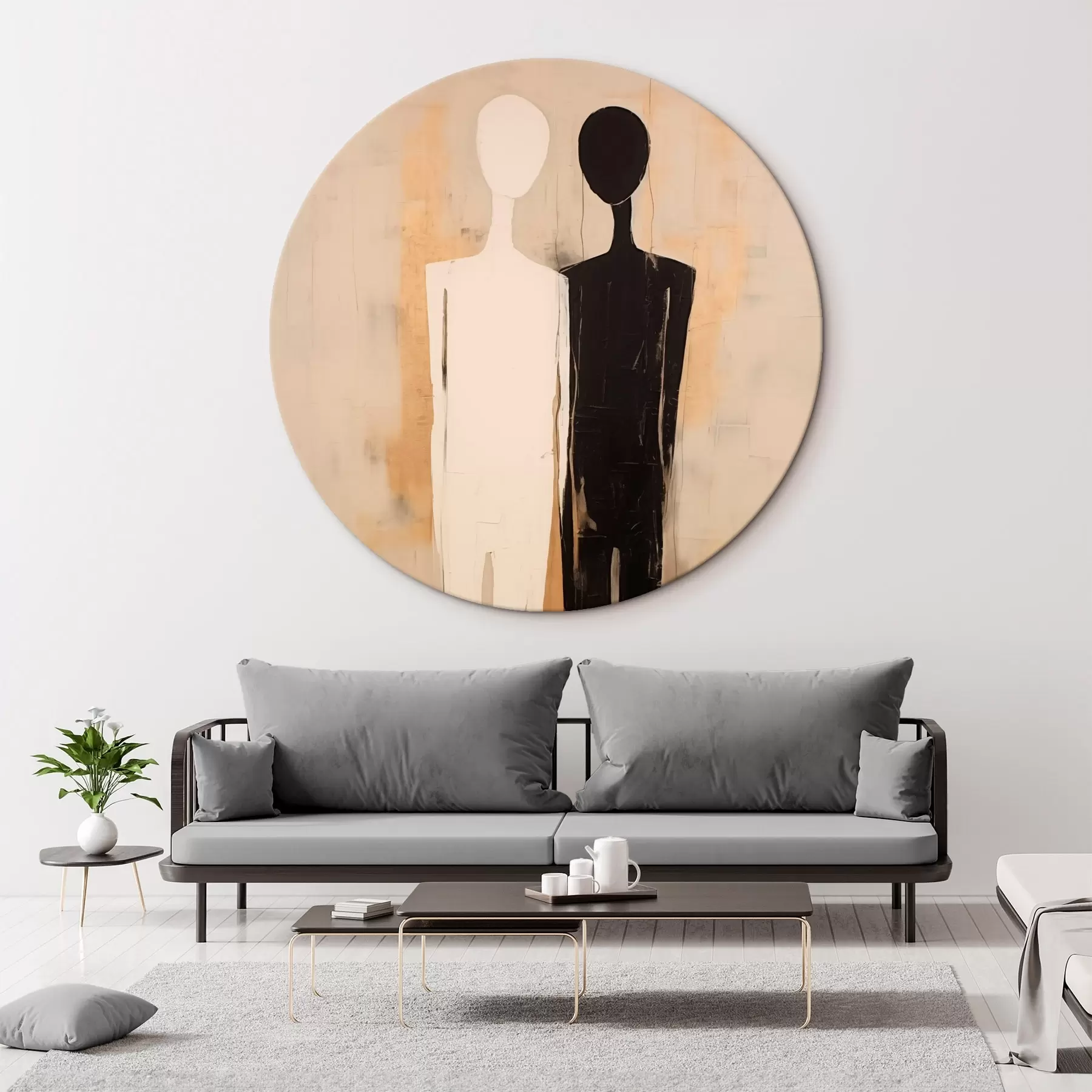 Tableau Silhouette de deux personnages r45430