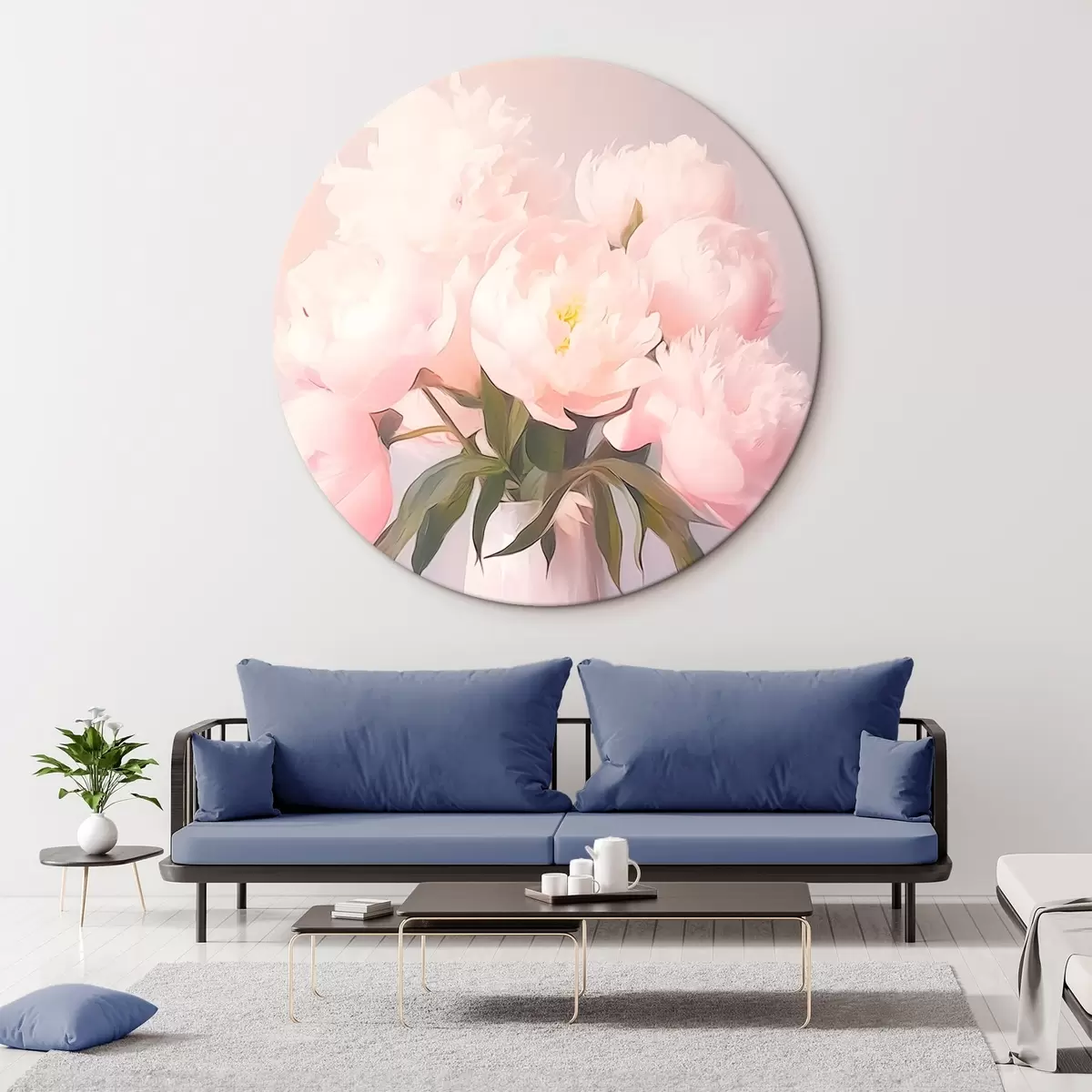 Tableaux rondes Bouquet de pivoines dans un vase r45432