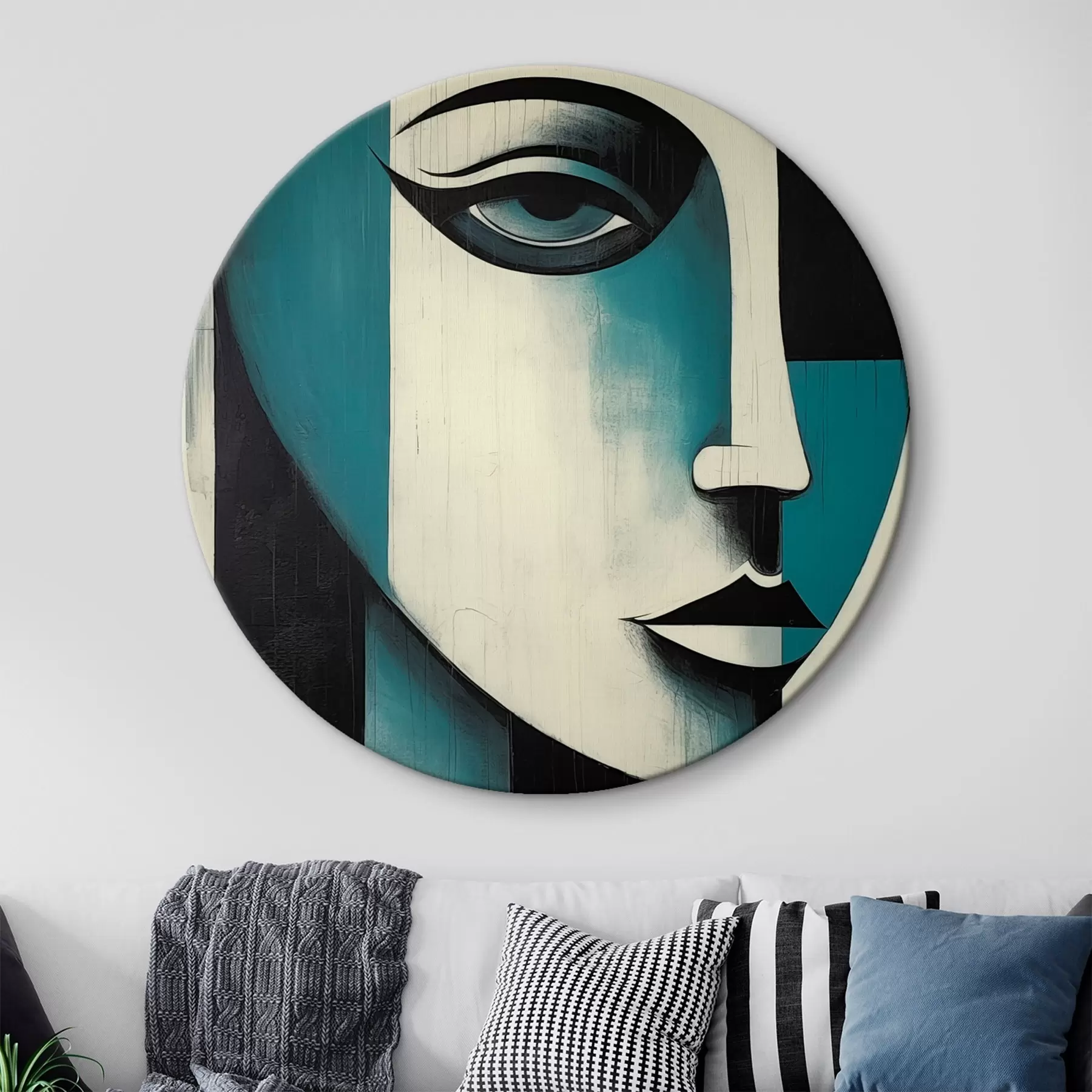Tableau Portrait féminin abstrait r45436