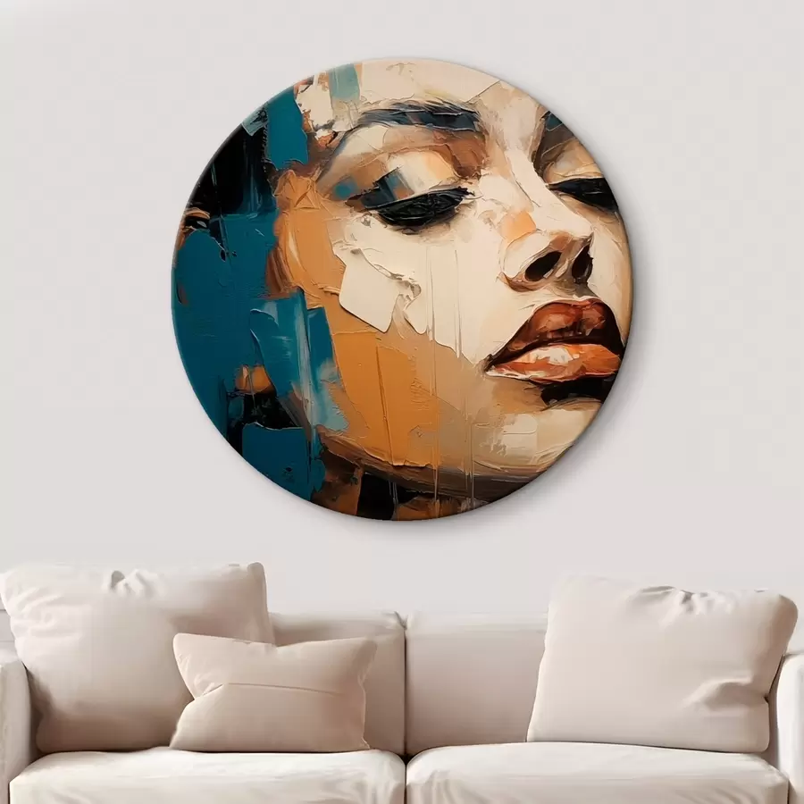 Tableau Portrait d'une femme aux yeux fermés r45439