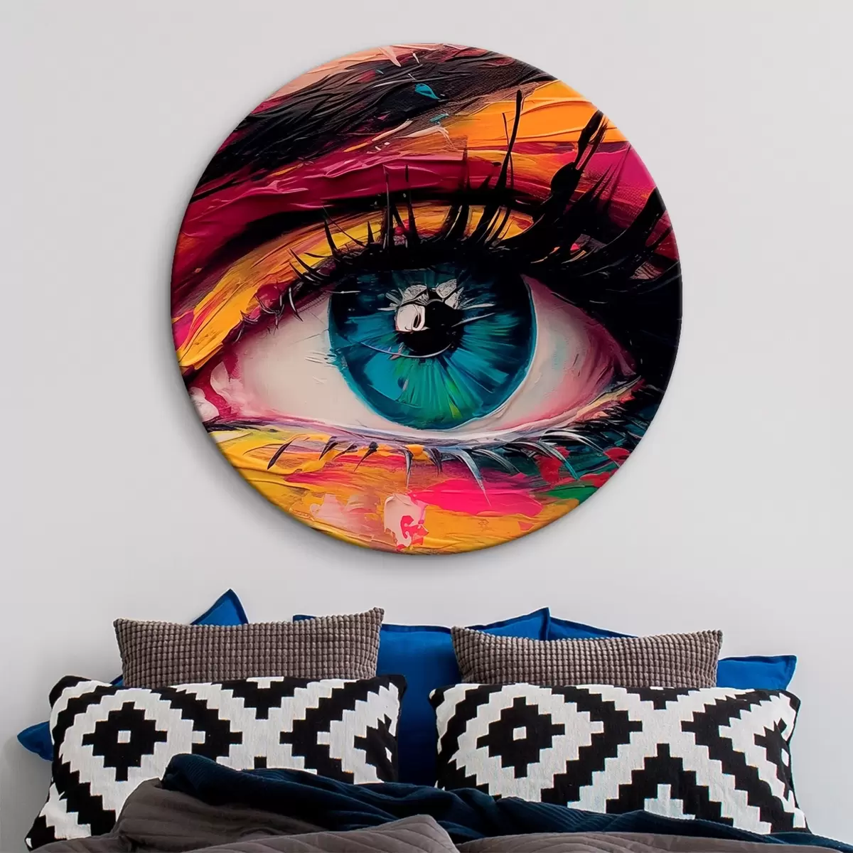 Tableaux rondes Oeil sur fond abstrait r45440