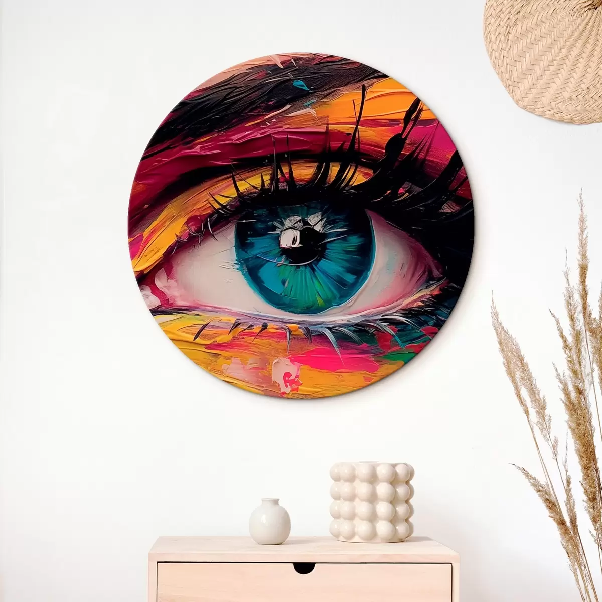 Tableaux rondes Oeil sur fond abstrait r45440