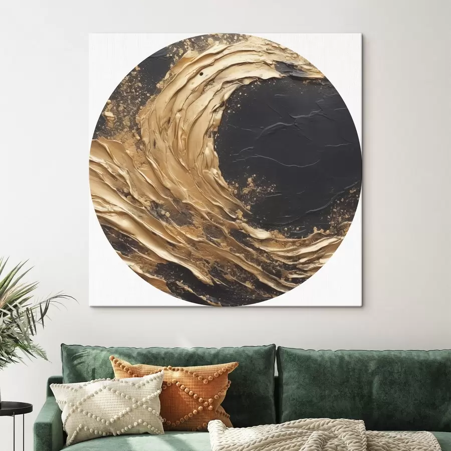 Tableau Vague abstraite dans les tons orange r45441