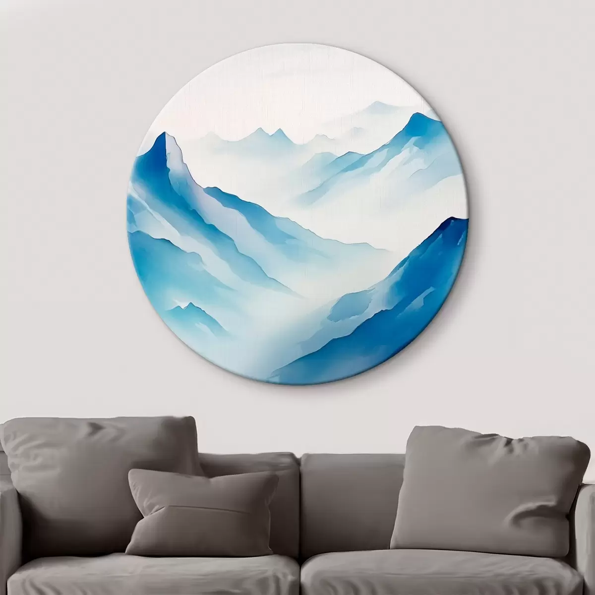 Tableaux rondes Chaînes de montagnes dans le brouillard Géométrie r45445