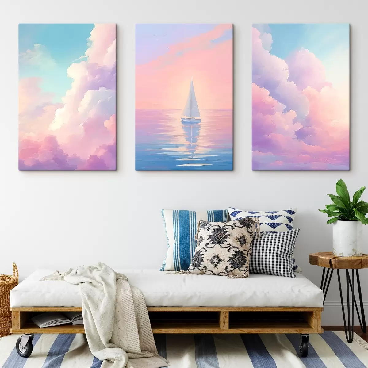 Tableau Voilier en mer sur fond de nuages m00619
