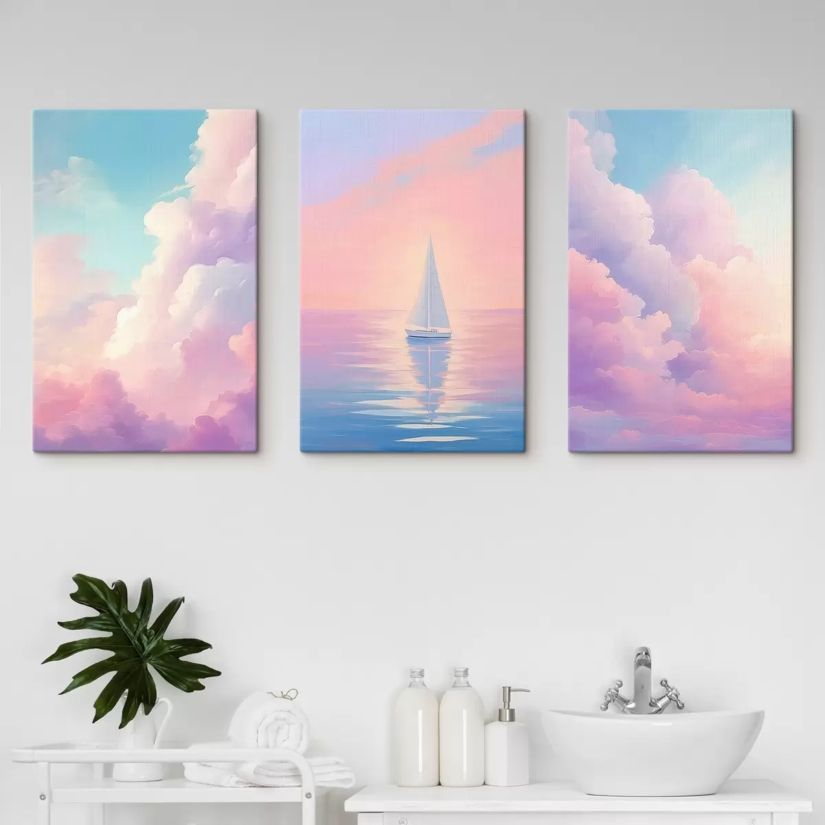 Tableau Voilier en mer sur fond de nuages m00619