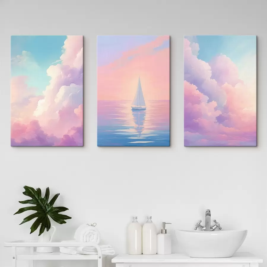 Tableau Voilier en mer sur fond de nuages m00619