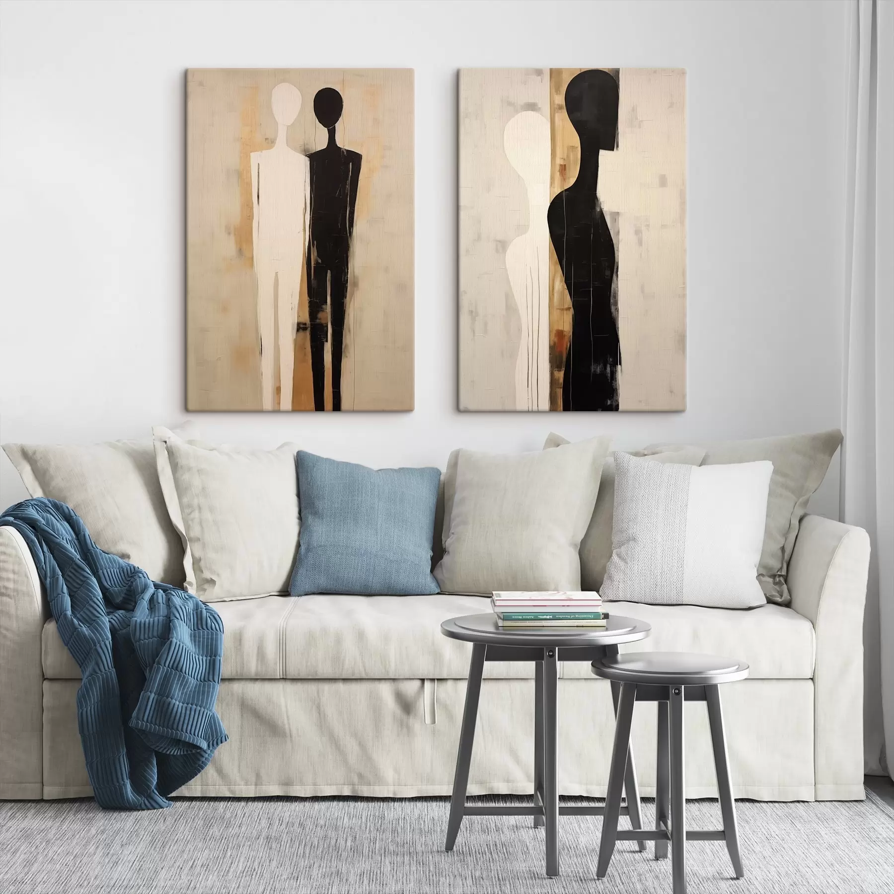 Tableau Silhouettes de deux personnages m00620