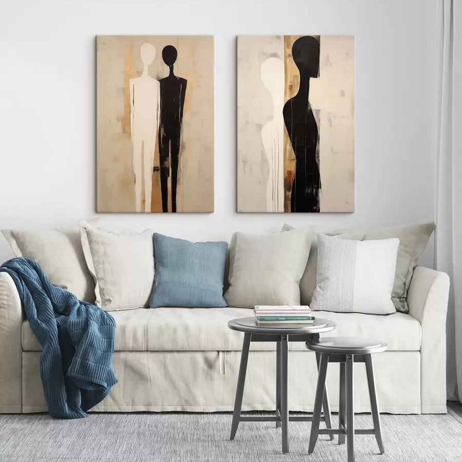 Tableau Silhouettes de deux personnages m00620