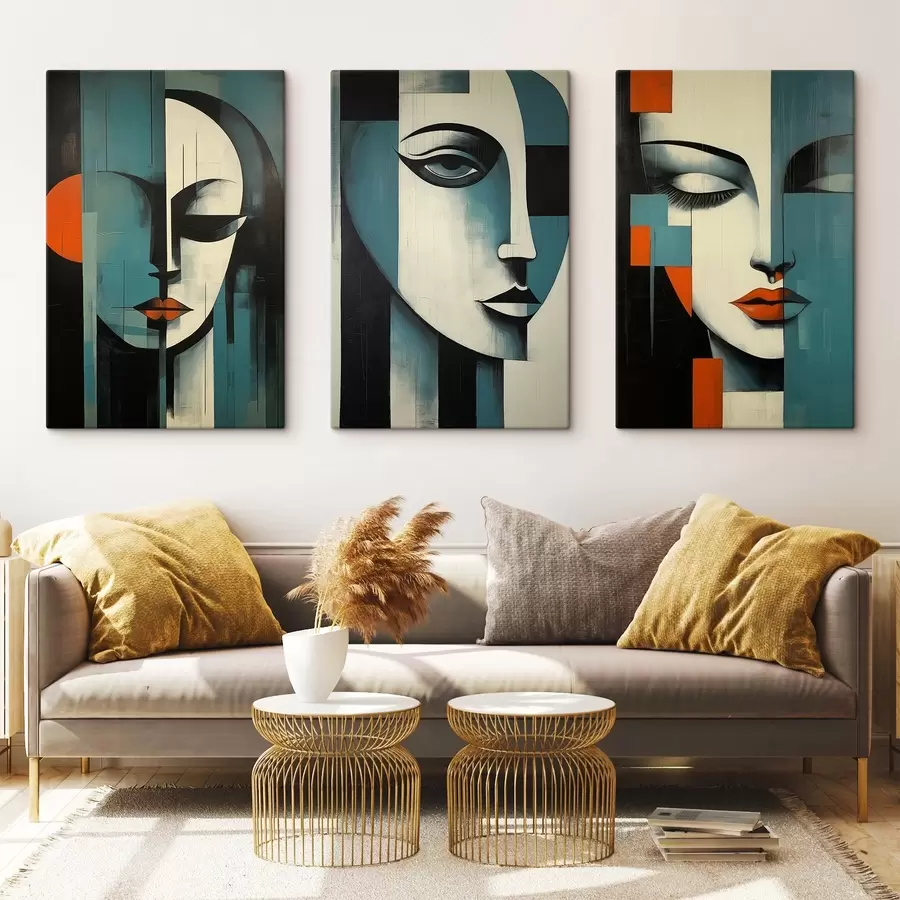 Tableau Portraits féminins abstraits m00621