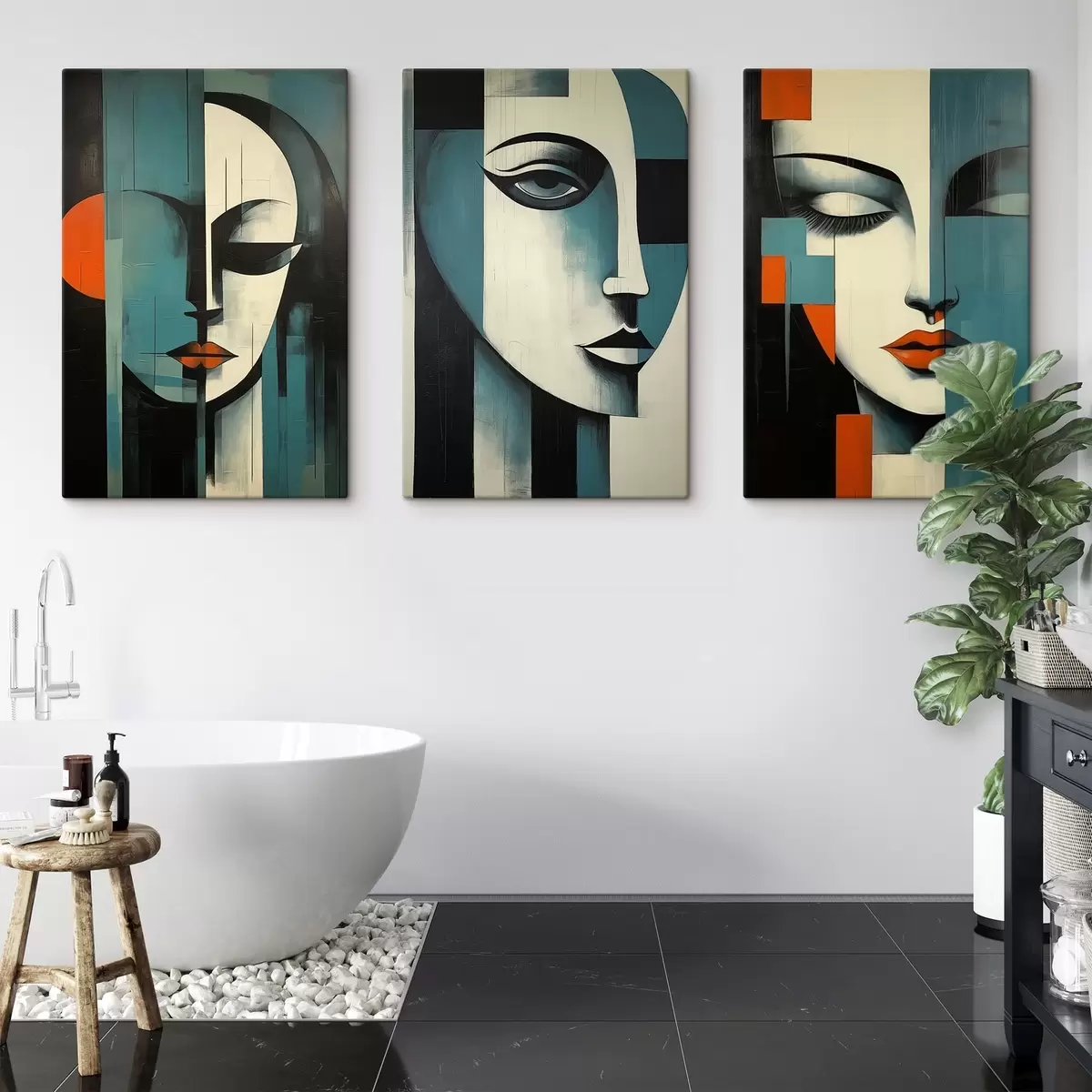 Tableau Portraits féminins abstraits m00621