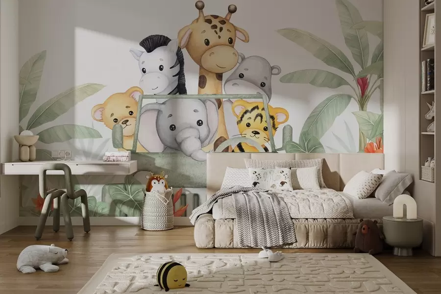 Papier peint Animaux mignons sous les tropiques w04413