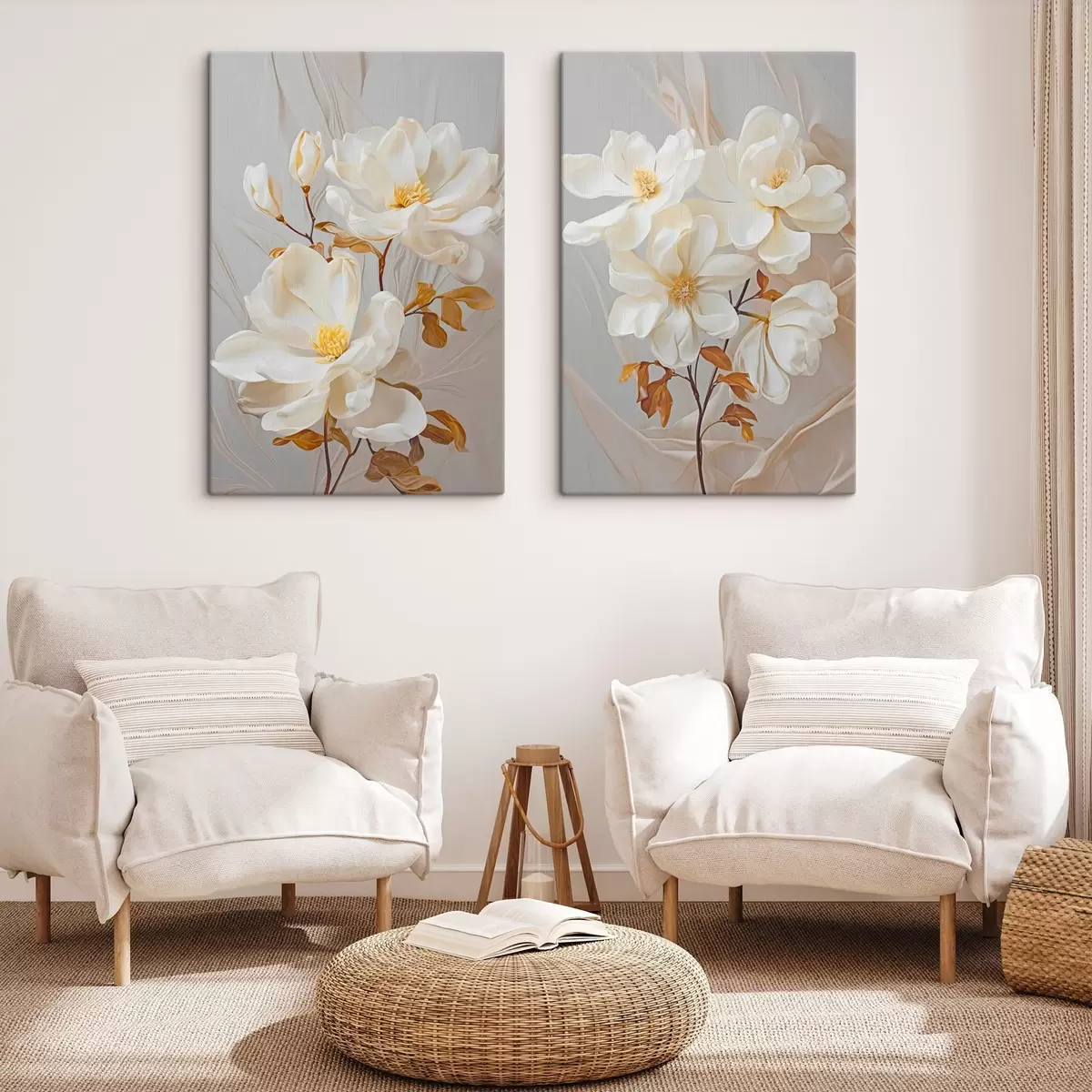 Tableau Fleurs abstraites délicates m00611