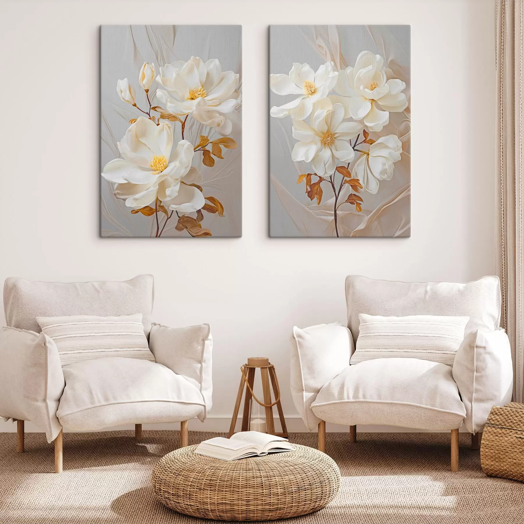 Tableau Fleurs abstraites délicates m00611