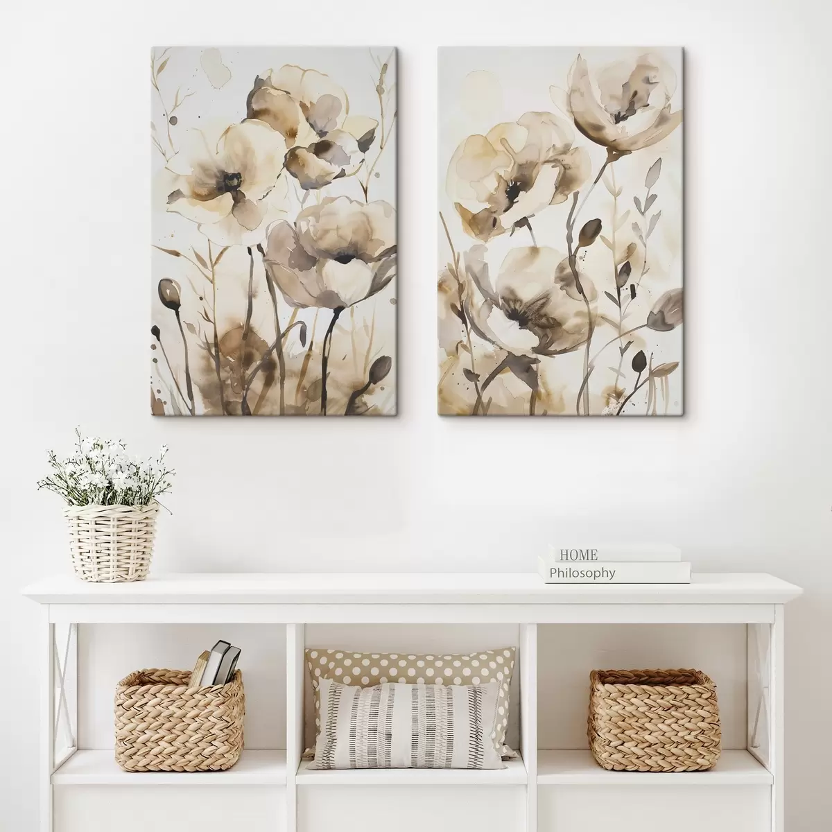 Tableau Fleurs en style aquarelle m00612
