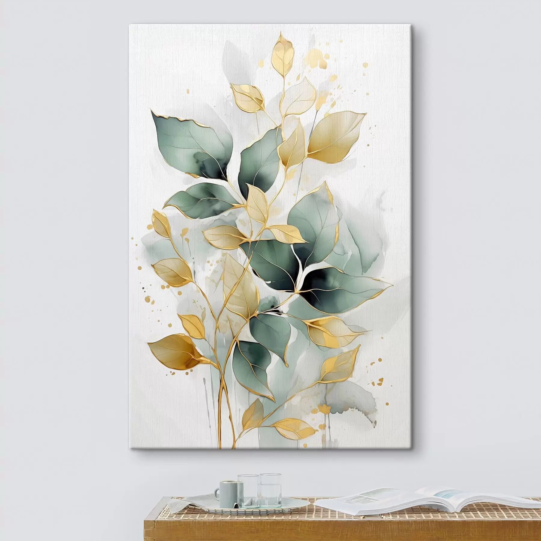 Tableau Branche abstraite avec des feuilles s45366