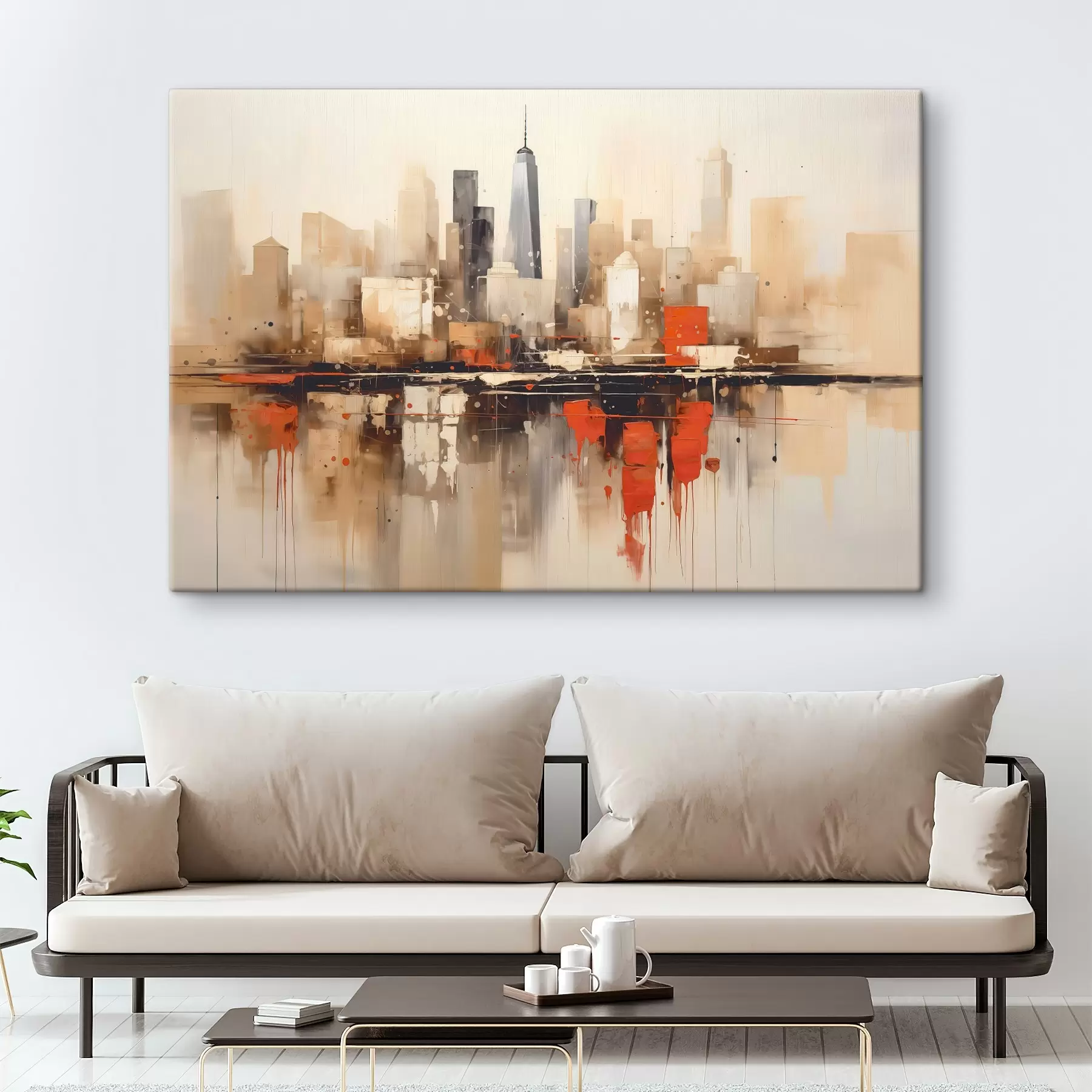 Tableau Paysage urbain abstrait s45368