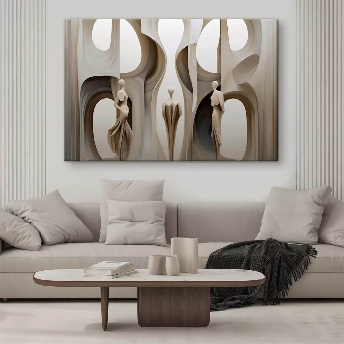 Tableau Abstraction avec des silhouettes s45371