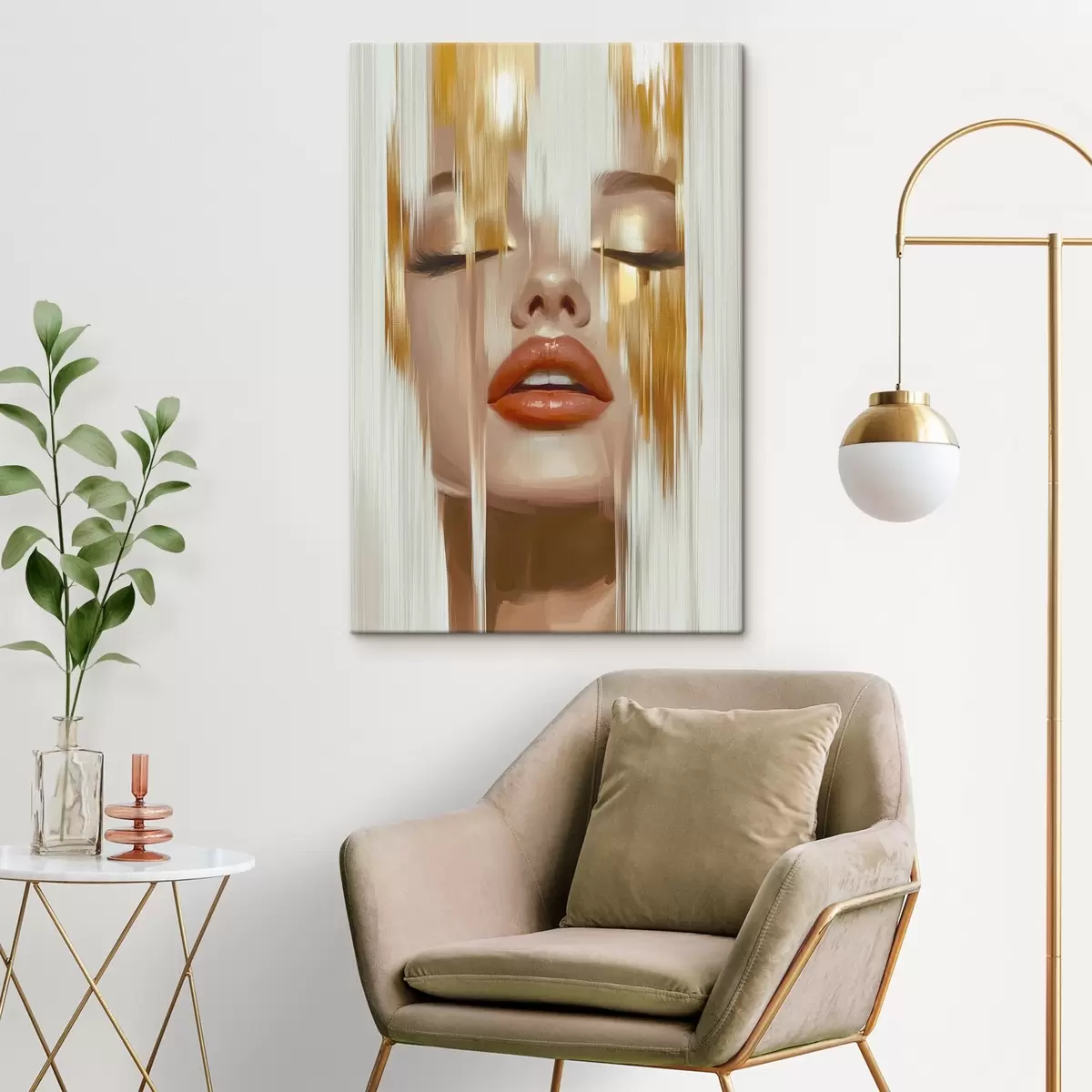 Tableau Portrait abstrait d'une femme s45374