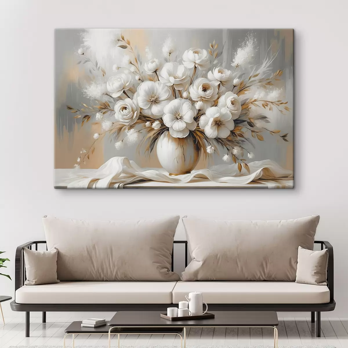 Tableau Un délicat bouquet de fleurs dans un vase s45375