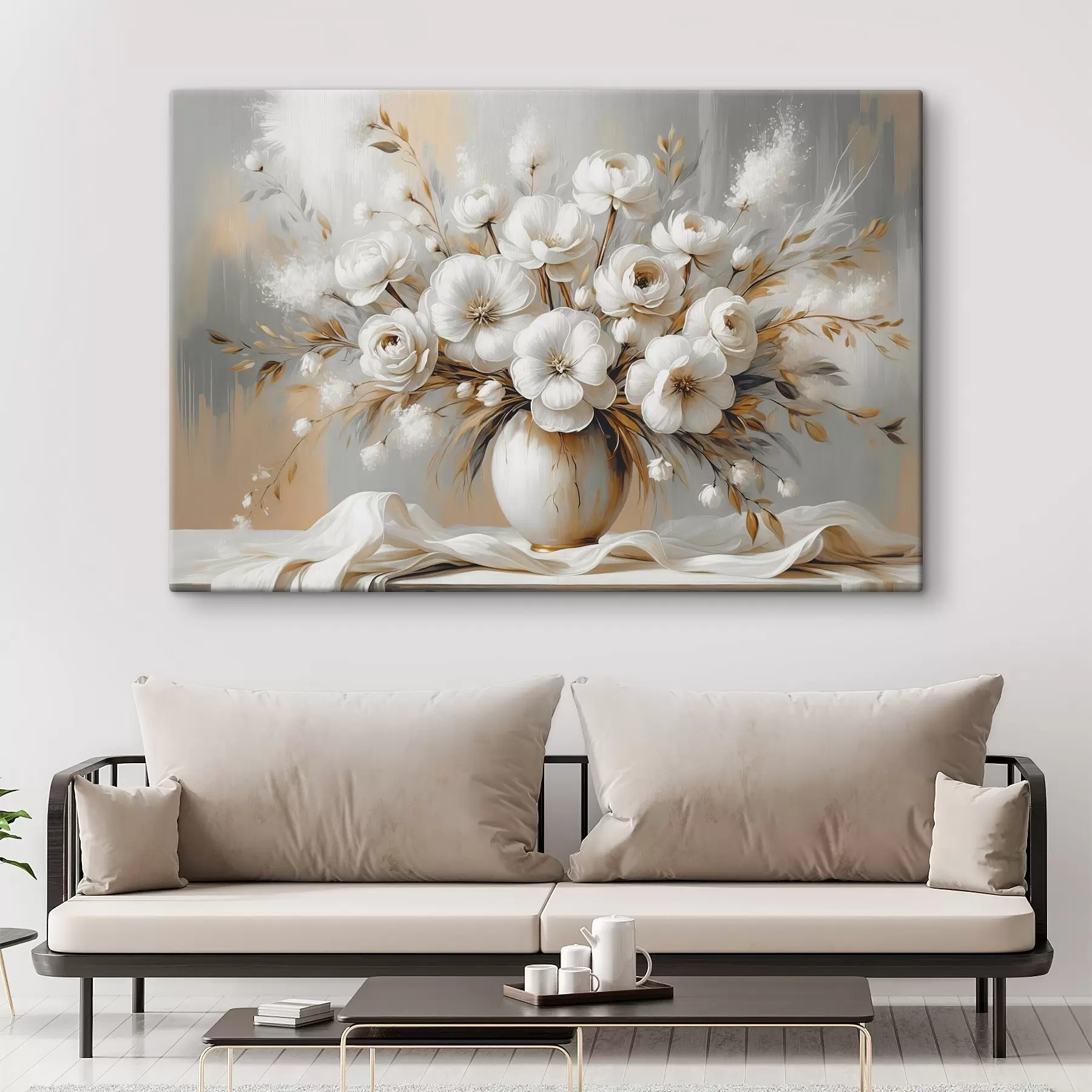 Tableau Un délicat bouquet de fleurs dans un vase s45375