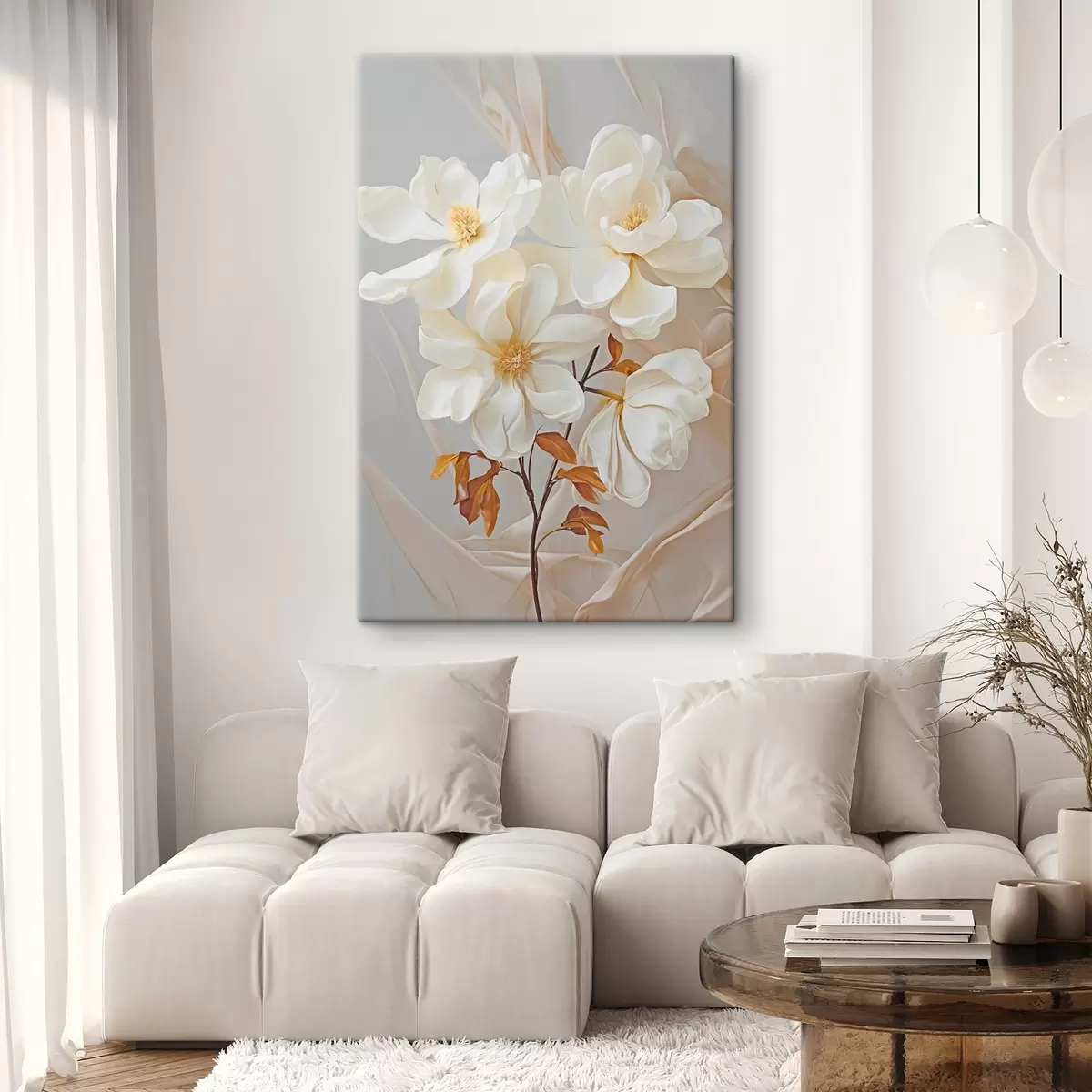 Tableau Fleurs abstraites délicates s45378