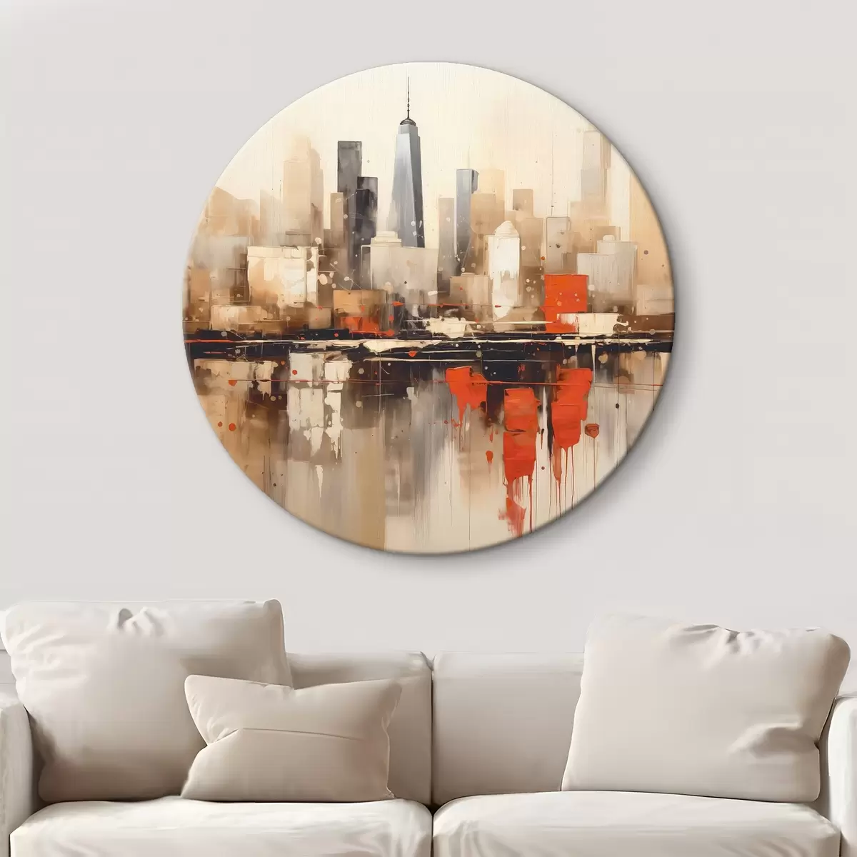 Tableaux rondes Paysage urbain abstrait r45368