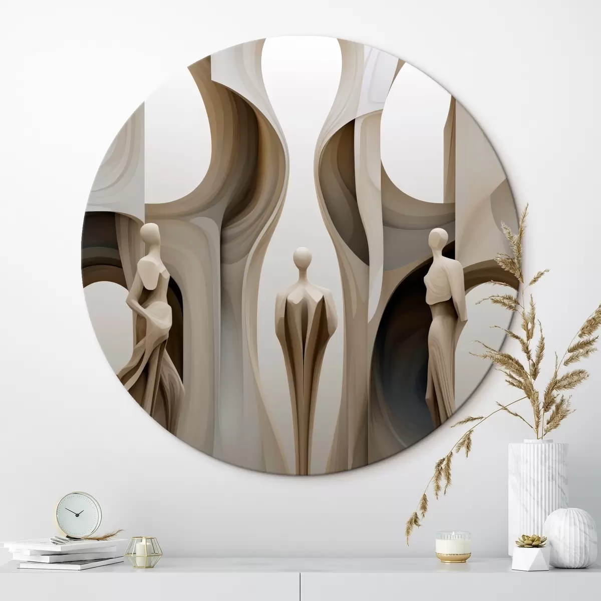 Tableaux rondes Abstraction avec des silhouettes r45371