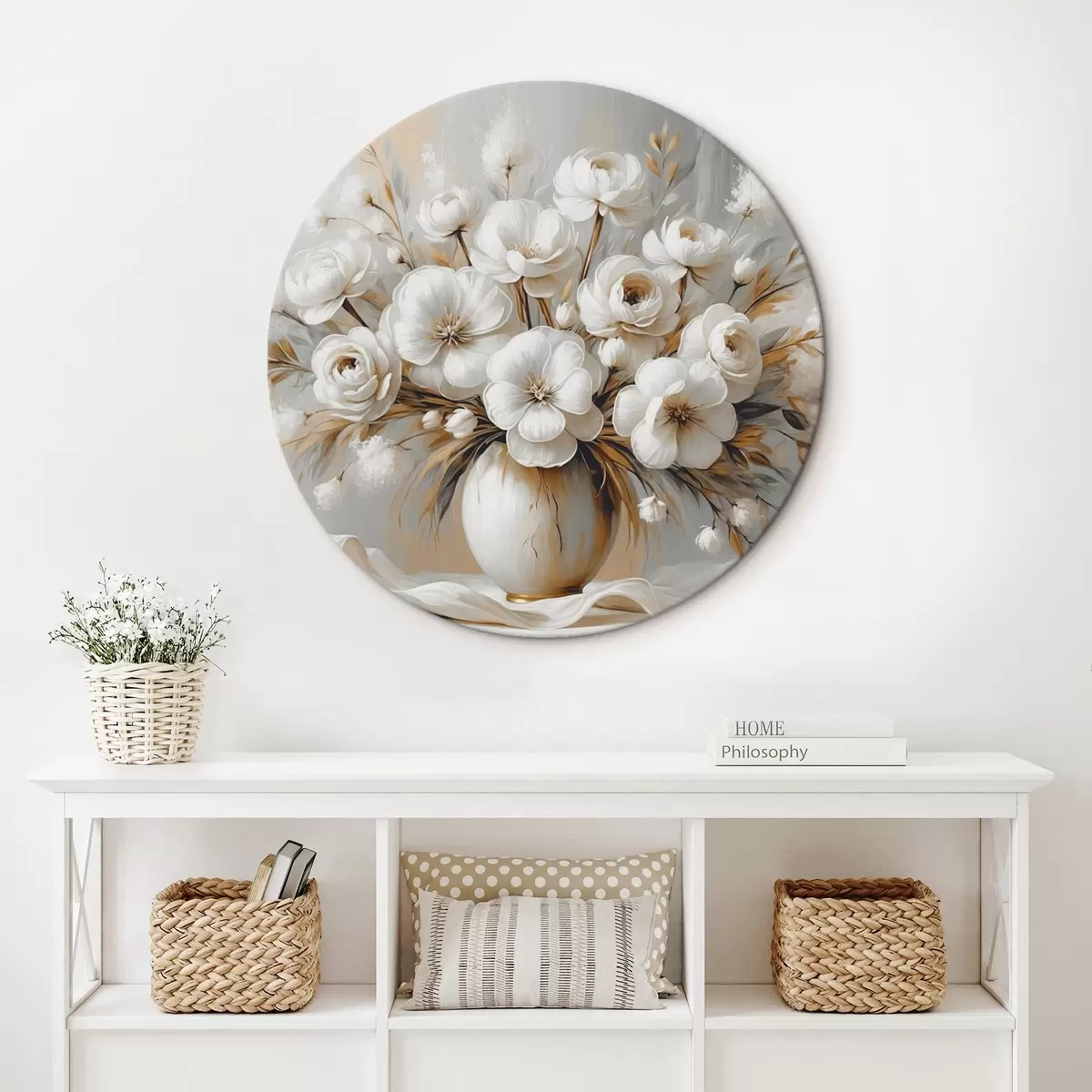 Tableaux rondes Un délicat bouquet de fleurs dans un vase r45375