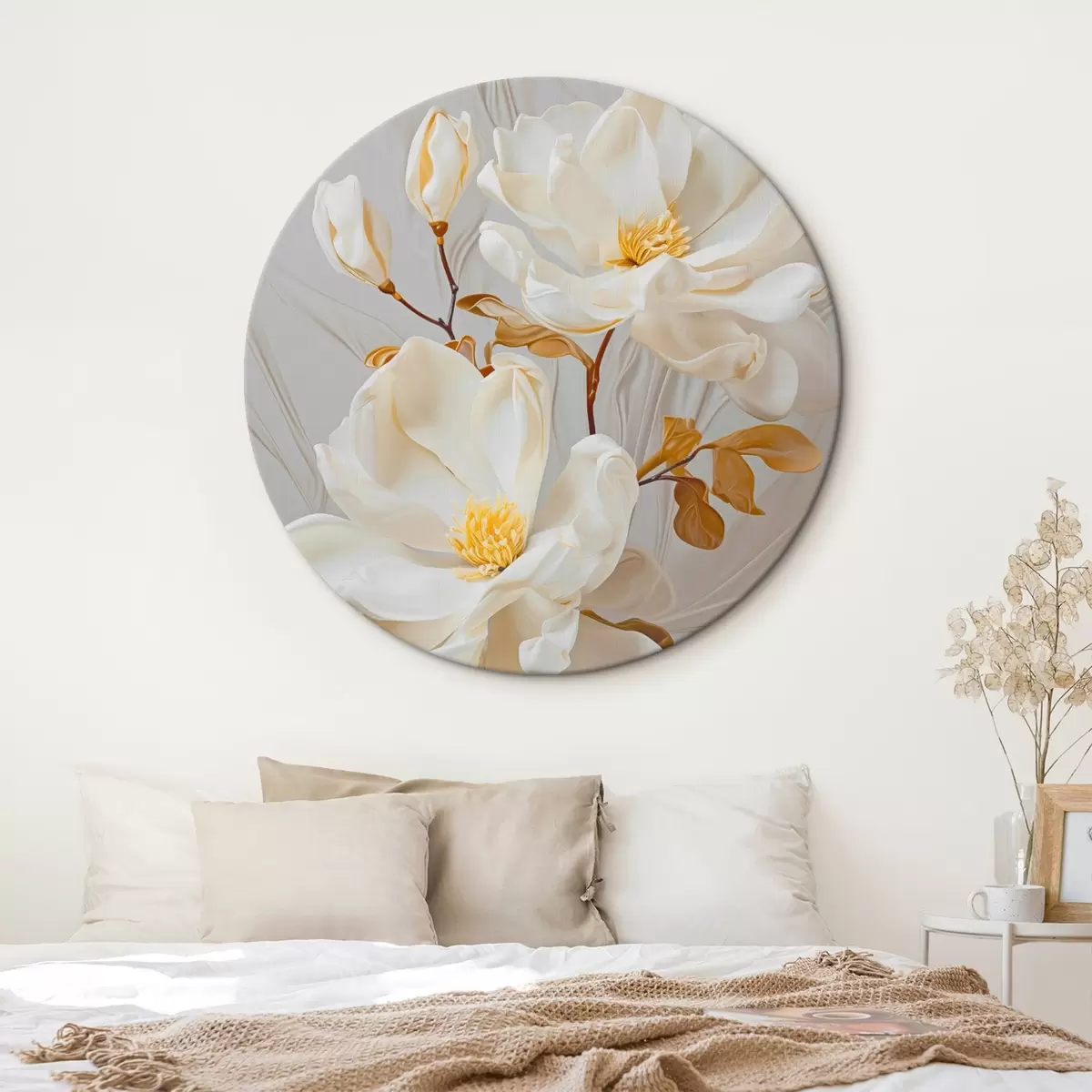 Tableaux rondes Fleurs abstraites délicates r45446