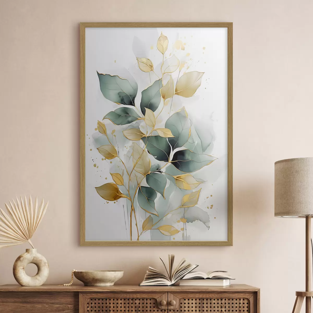 Poster Feuilles touchées d’or f45366