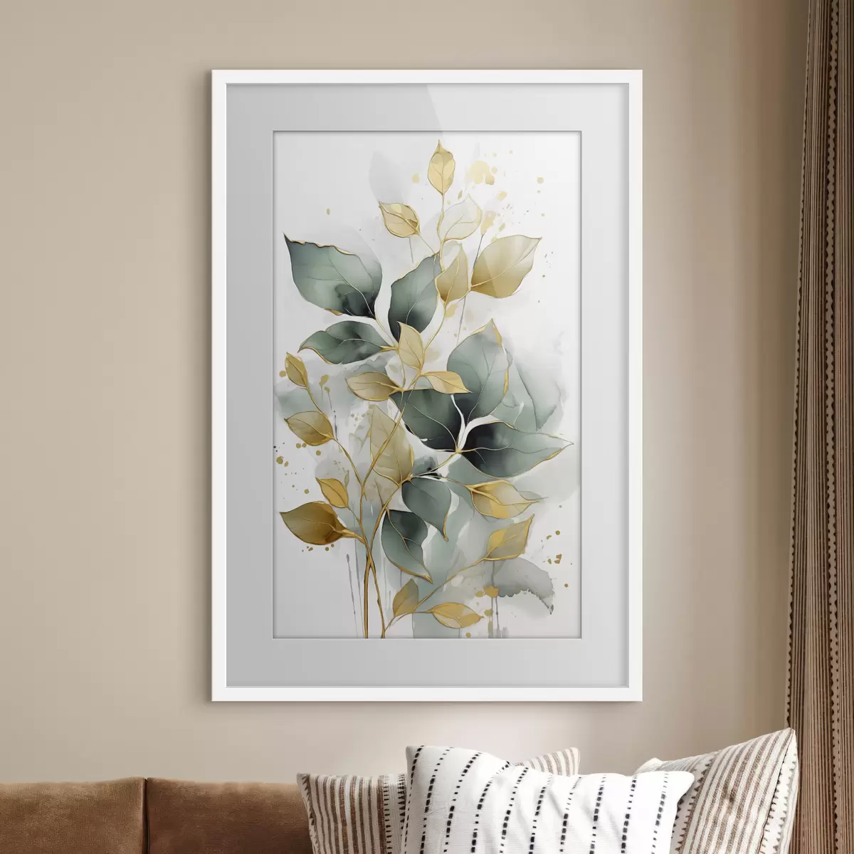 Poster Feuilles touchées d’or f45366