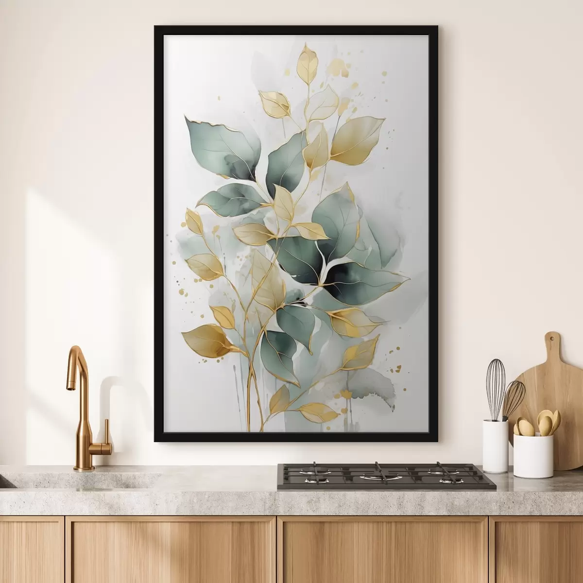 Poster Branche abstraite avec des feuilles f45366