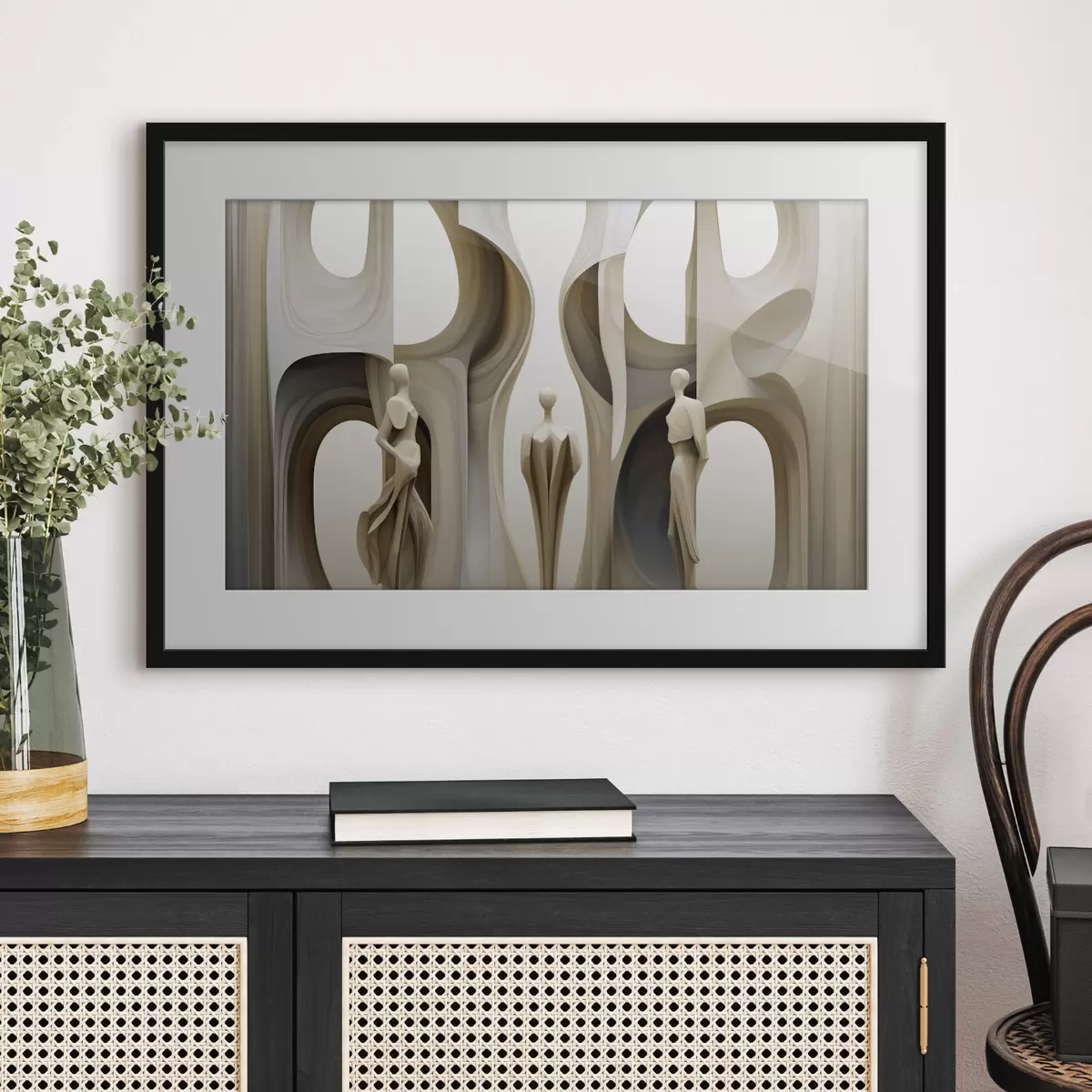 Poster Abstraction avec des silhouettes f45371