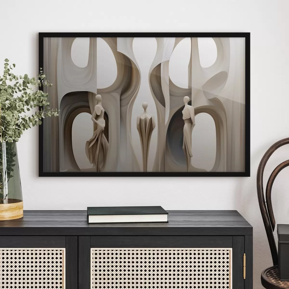 Poster Abstraction avec des silhouettes f45371