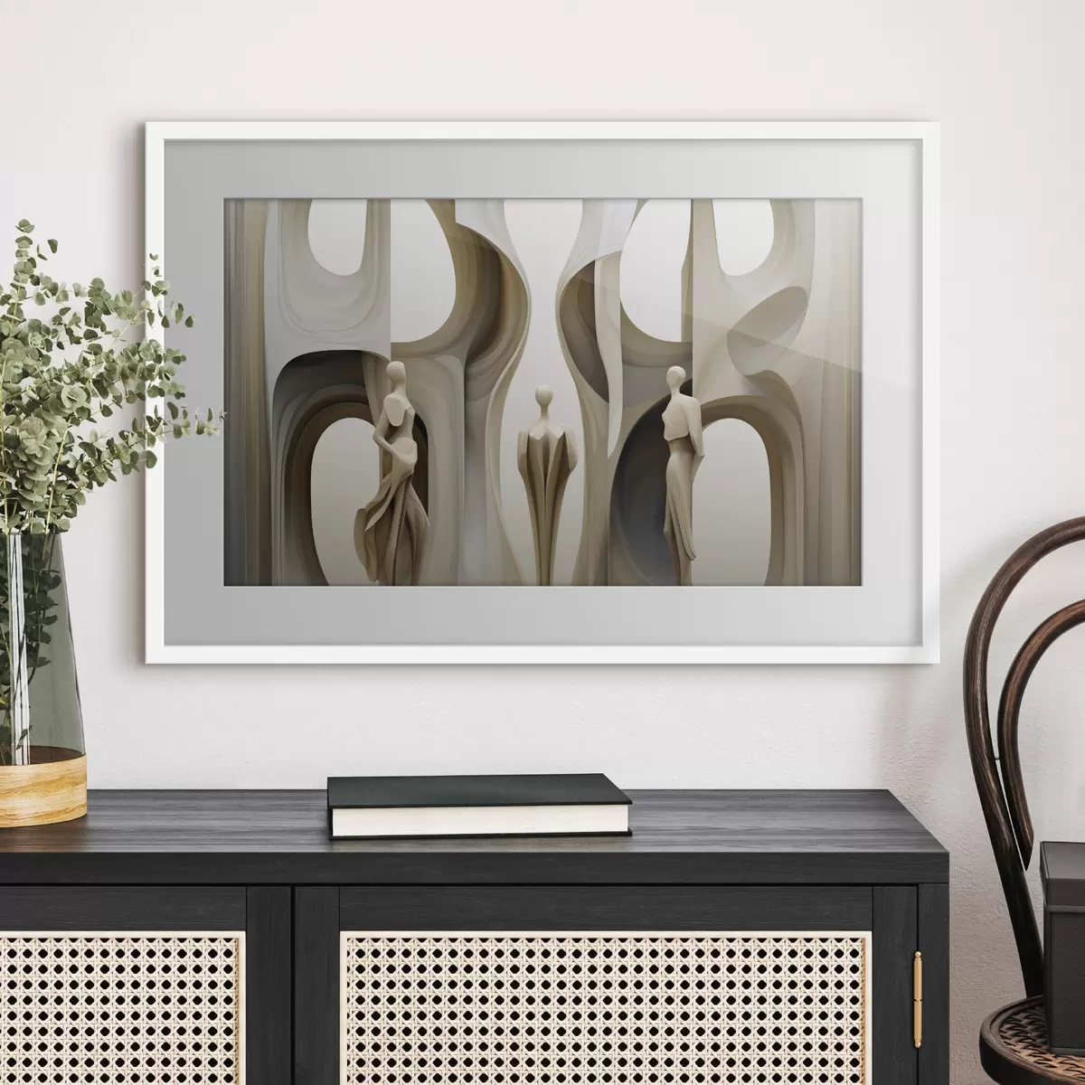 Poster Abstraction avec des silhouettes f45371