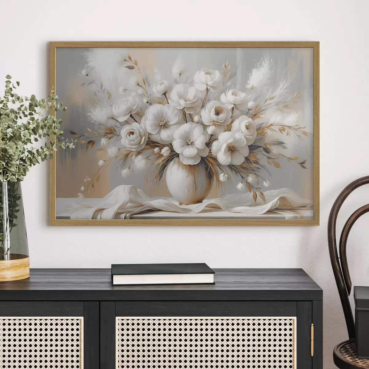 Poster Un délicat bouquet de fleurs dans un vase f45375