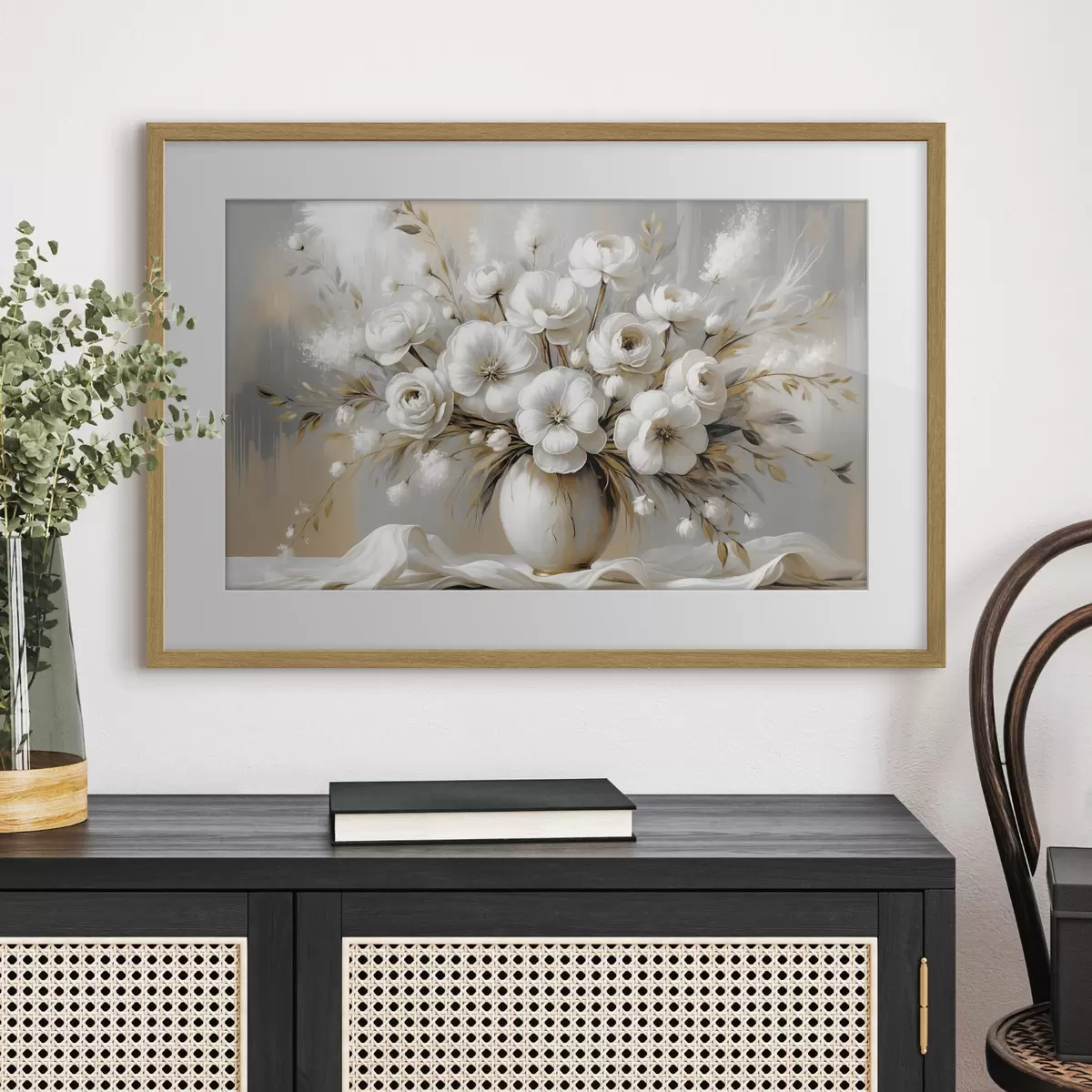 Poster Un délicat bouquet de fleurs dans un vase f45375