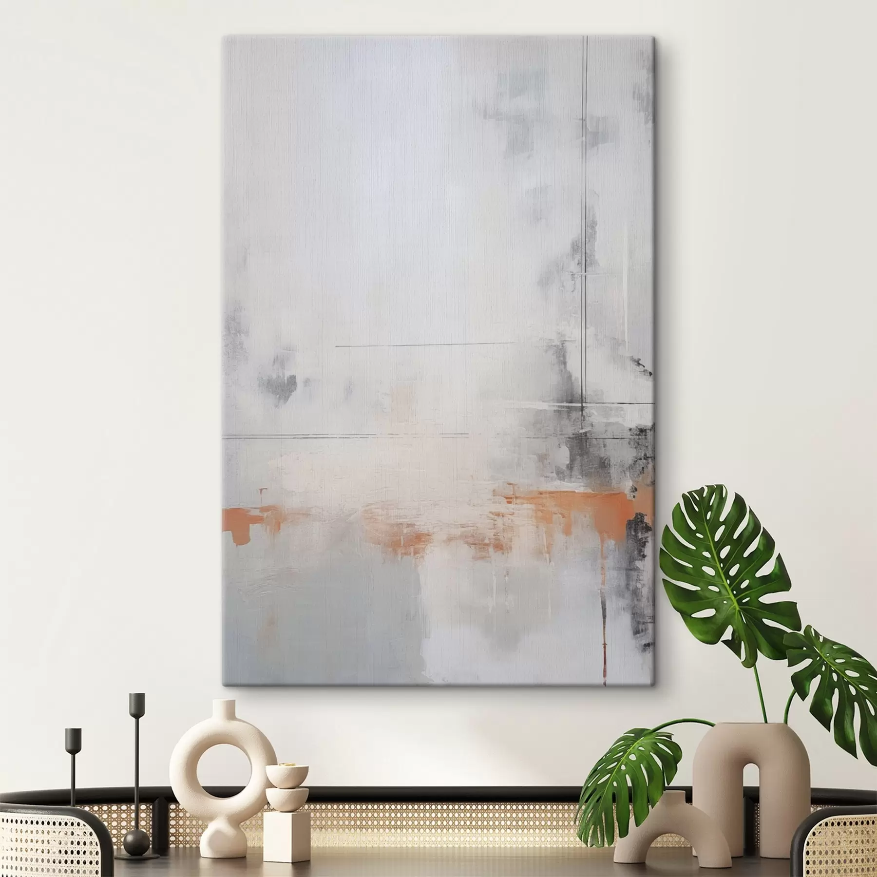 Tableau Abstraction moderne avec imitation de texture usée s45451