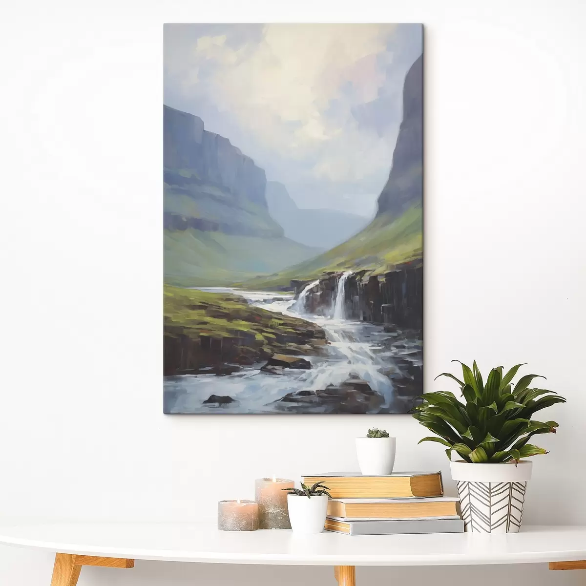 Tableau Paysage avec une rivière près des fjords s45459