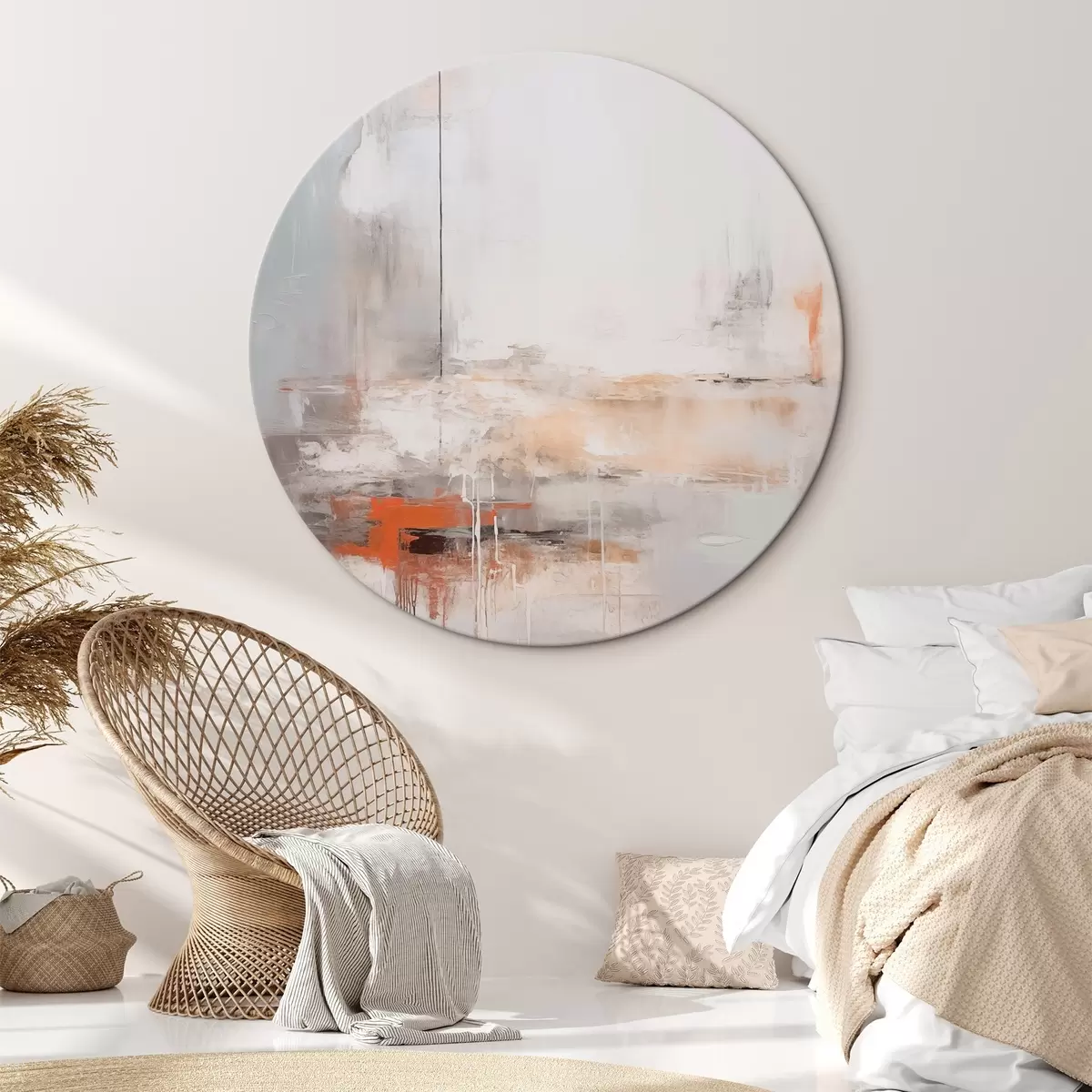 Tableaux rondes Abstraction moderne avec imitation de texture usée r45452