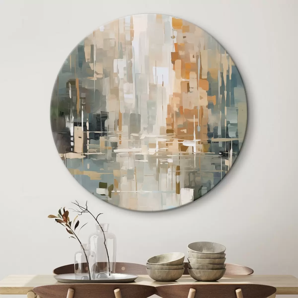 Tableaux rondes Abstraction imitation de la peinture r45456