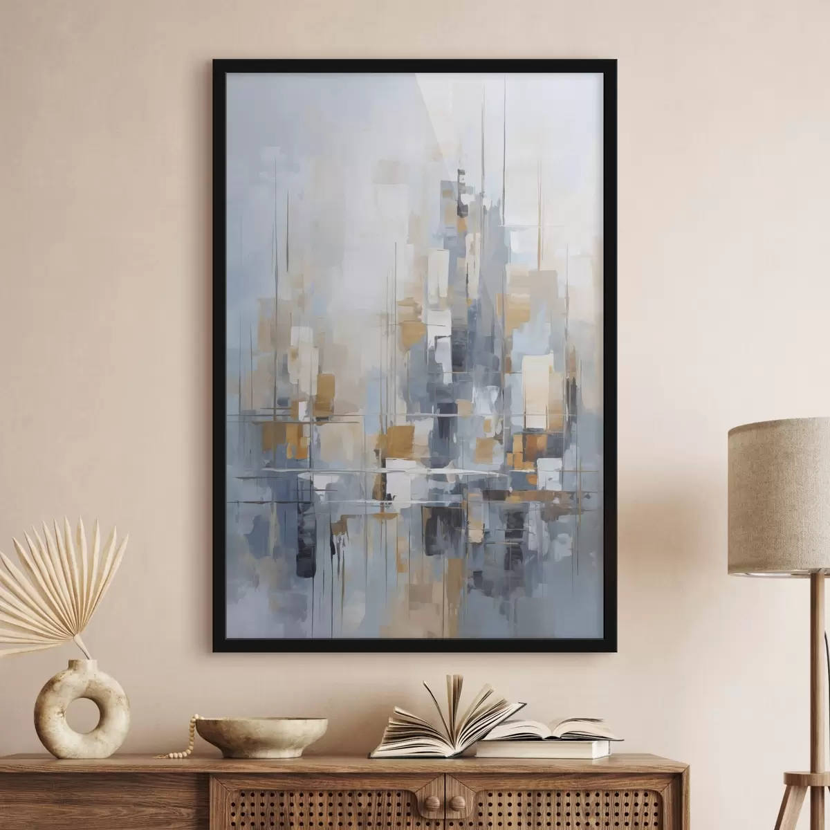 Poster Abstraction imitation de coups de pinceau f45455
