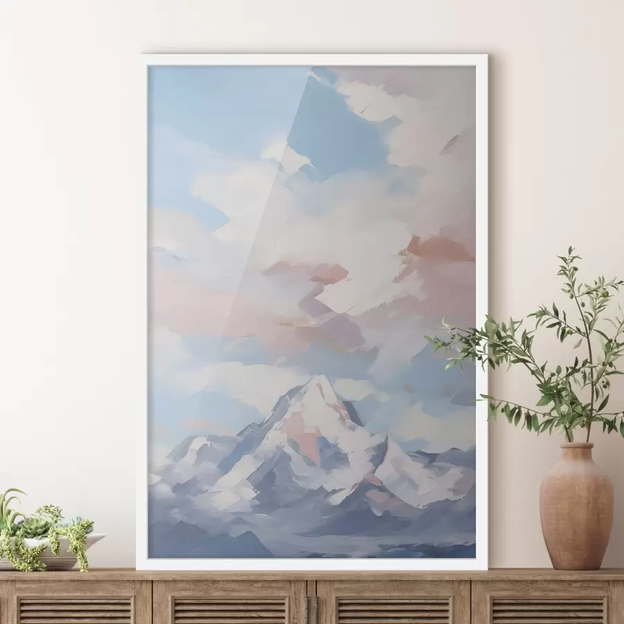 Papier peint Montagne contre le ciel avec des nuages f45458