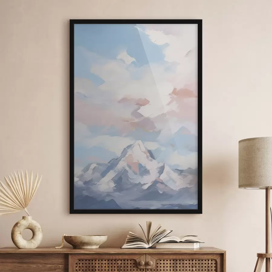 Papier peint Montagne contre le ciel avec des nuages f45458