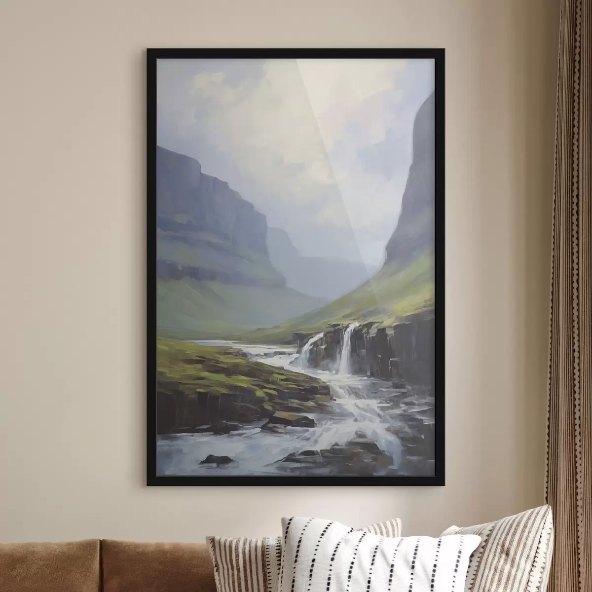 Poster Paysage avec une rivière près des fjords f45459