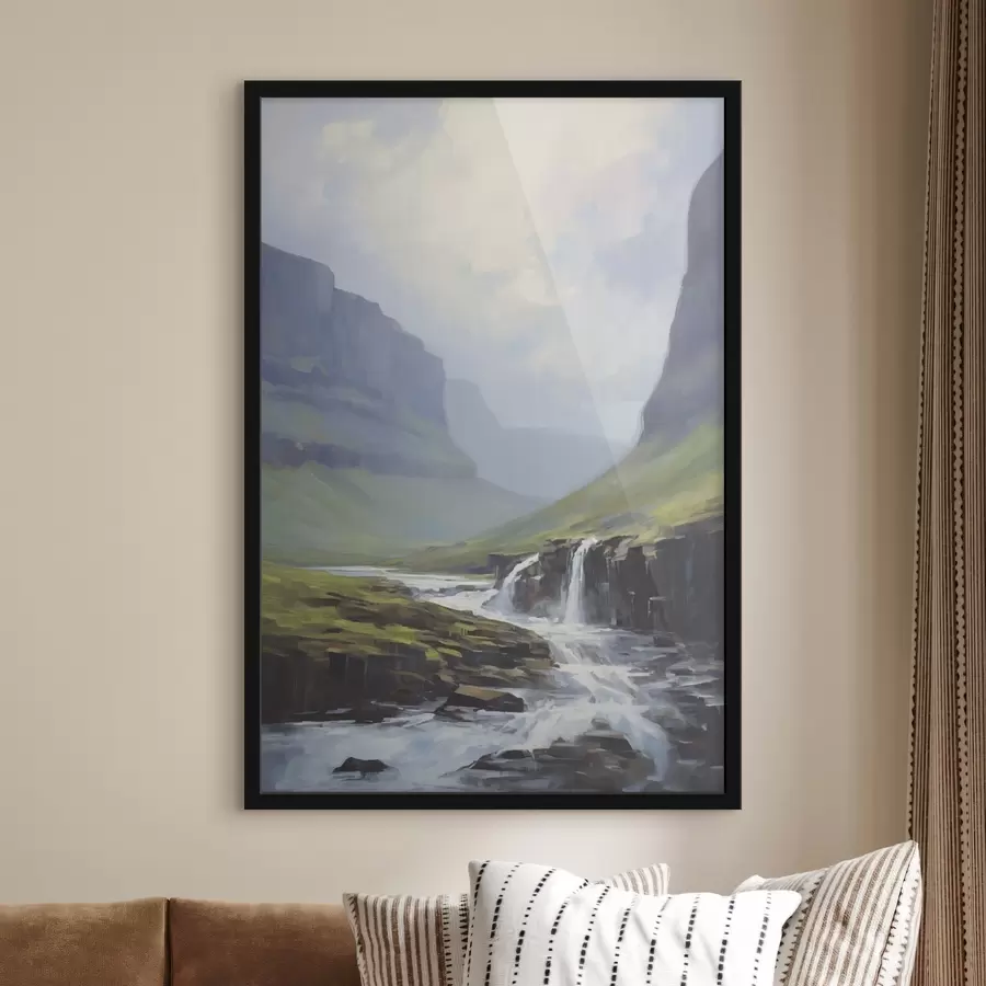 Papier peint Paysage avec une rivière près des fjords f45459