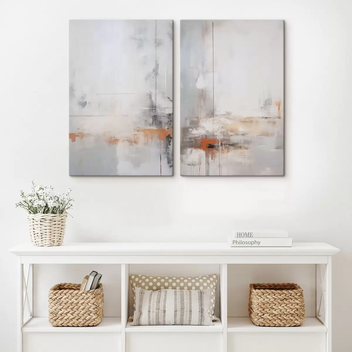 Tableau Abstraction moderne avec imitation de texture usée m00623